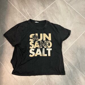 Black Graphic T-Shirt with Gold Print